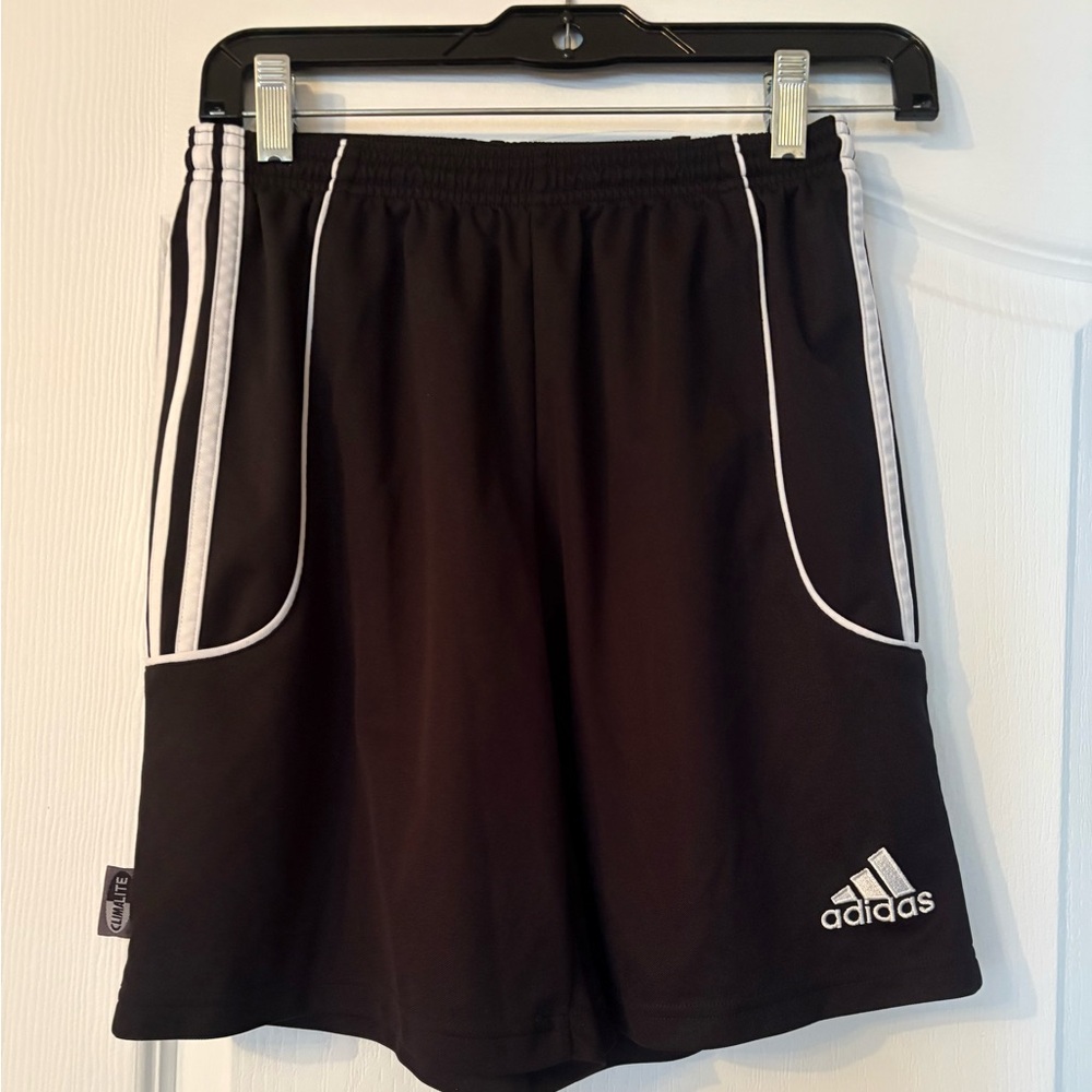 Adidas Women’s  Black Athletic Shorts with White Trim